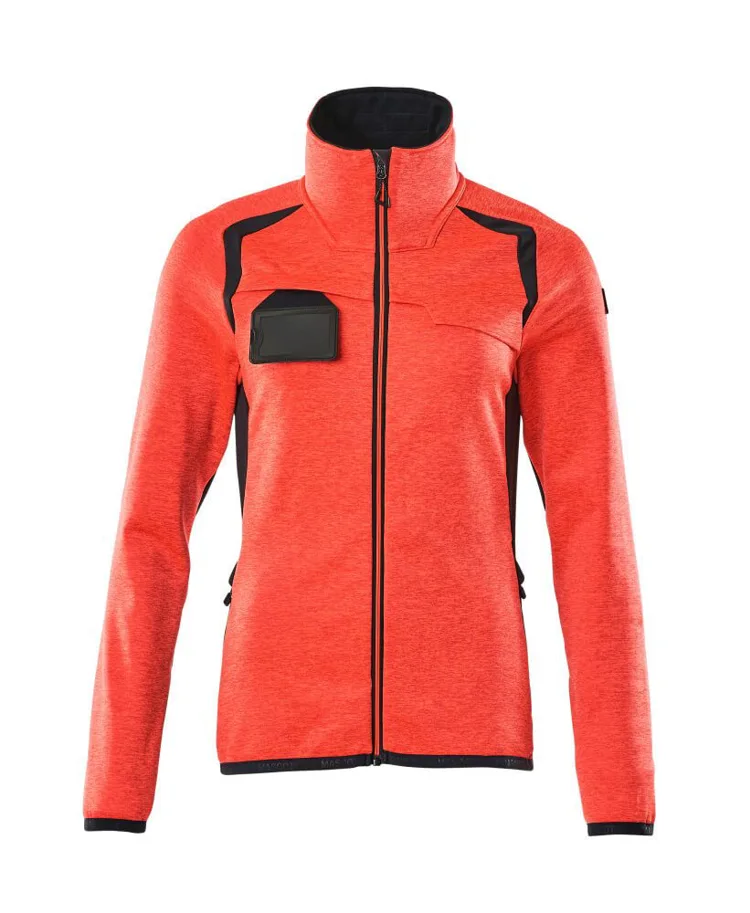 Fleece-Jacke Damen rot/schwarzblau