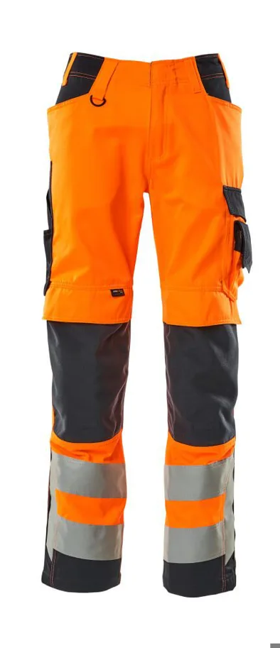 Hose mit Knietaschen, orange/schwarzblau